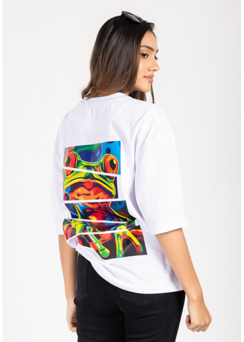 PRINTED FROG WHITE T SHIRT